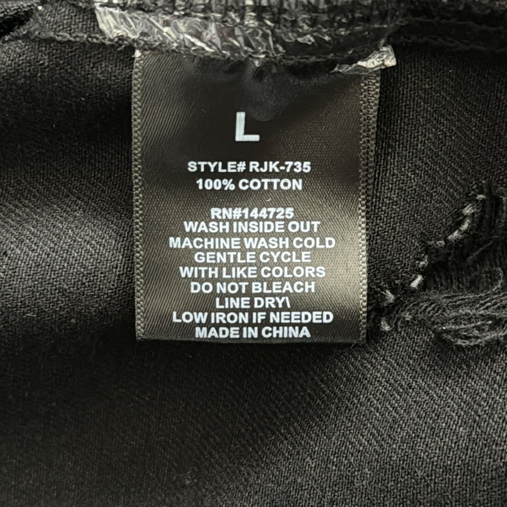 American Bazi Black Denim Jacket Size L - Picture 6 of 8